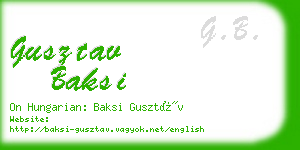 gusztav baksi business card